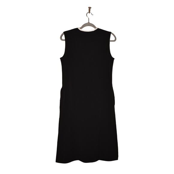 ST. JOHN COLLECTION $995 Sleeveless A-Line Midi Dress in‎ Black/White Size P - Picture 2 of 5